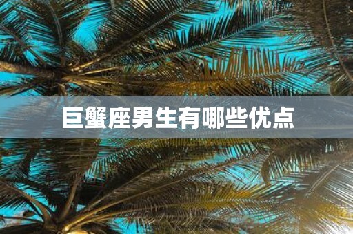 巨蟹座男生有哪些优点