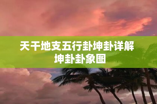 天干地支五行卦坤卦详解 坤卦卦象图