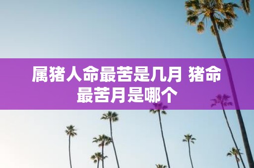 属猪人命最苦是几月 猪命最苦月是哪个