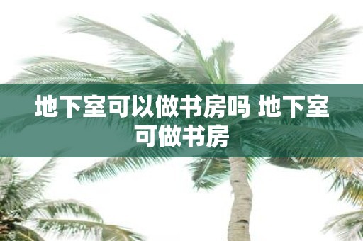 地下室可以做书房吗 地下室可做书房