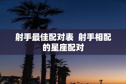 射手最佳配对表 射手相配的星座配对