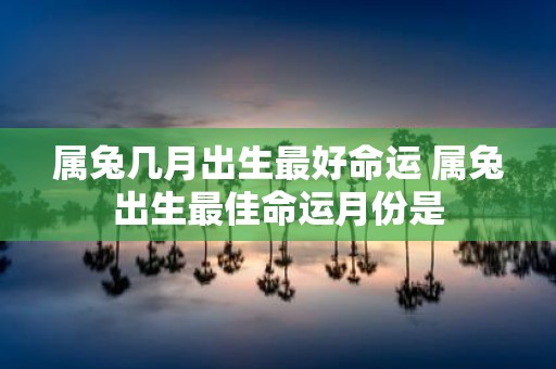 属兔几月出生最好命运 属兔出生最佳命运月份是
