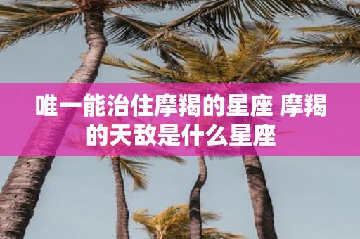唯一能治住摩羯的星座 摩羯的天敌是什么星座