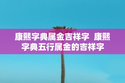 康熙字典属金吉祥字 康熙字典五行属金的吉祥字