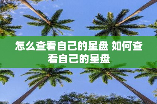 怎么查看自己的星盘 如何查看自己的星盘