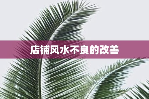 店铺风水不良的改善
