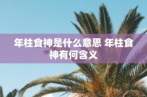 年柱食神是什么意思 年柱食神有何含义