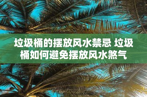 垃圾桶的摆放风水禁忌 垃圾桶如何避免摆放风水煞气