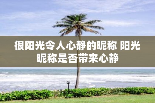 很阳光令人心静的昵称 阳光昵称是否带来心静