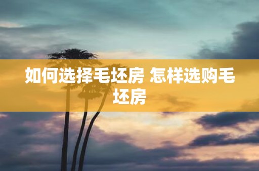 如何选择毛坯房 怎样选购毛坯房