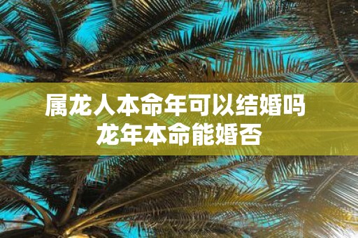 属龙人本命年可以结婚吗 蛇年本命能婚否
