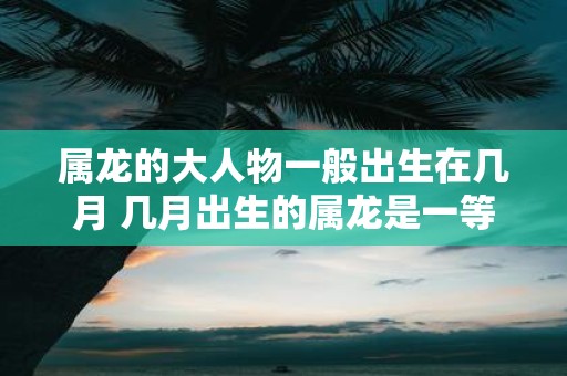 属龙的大人物一般出生在几月 几月出生的属龙是一等命