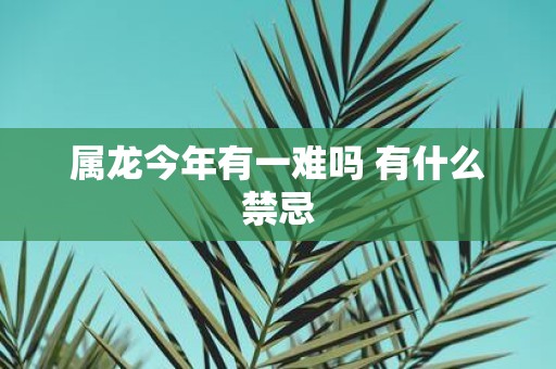 属龙今年有一难吗 有什么禁忌