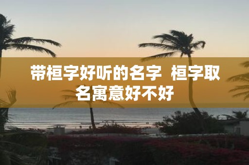 带桓字好听的名字 桓字取名寓意好不好