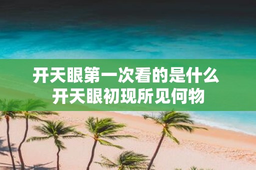 开天眼第一次看的是什么 开天眼初现所见何物
