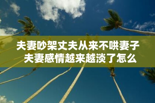 夫妻吵架丈夫从来不哄妻子 夫妻感情越来越淡了怎么办