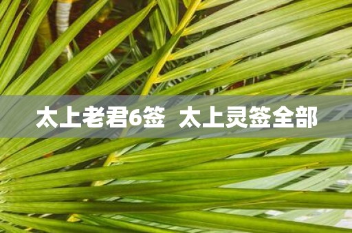 太上老君6签 太上灵签全部