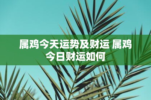 属鸡今天运势及财运 属鸡今日财运如何
