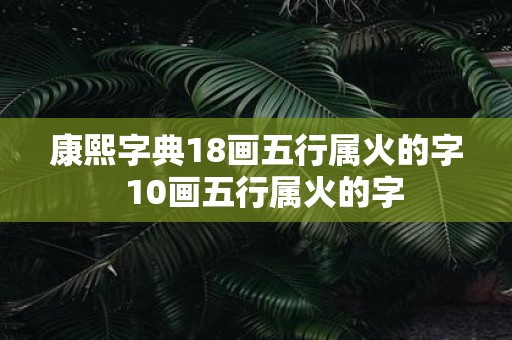 康熙字典18画五行属火的字 10画五行属火的字