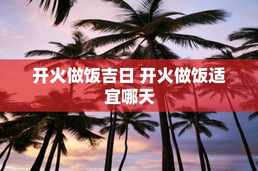 开火做饭吉日 开火做饭适宜哪天