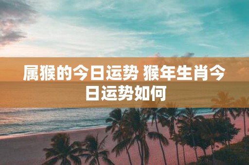 属猴的今日运势 猴年生肖今日运势如何