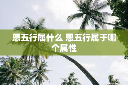 恩五行属什么 恩五行属于哪个属性