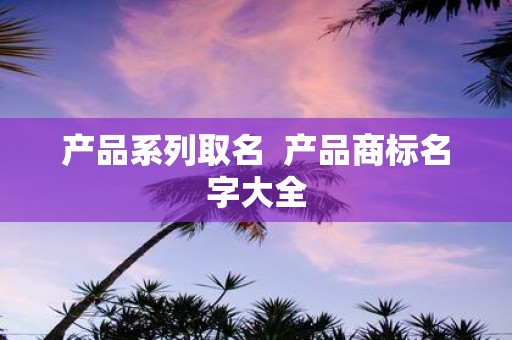 产品系列取名 产品商标名字大全