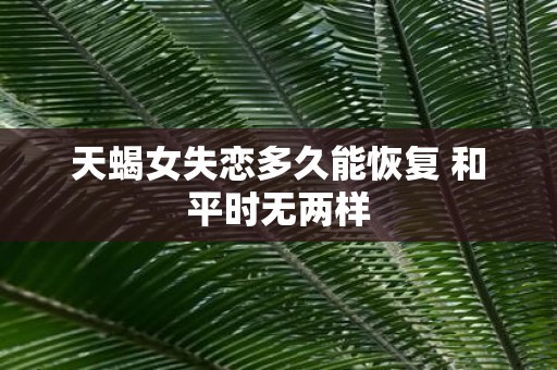 天蝎女失恋多久能恢复 和平时无两样