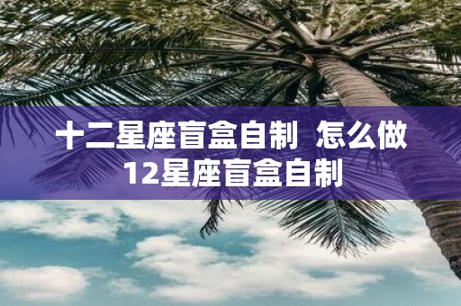 十二星座盲盒自制 怎么做12星座盲盒自制