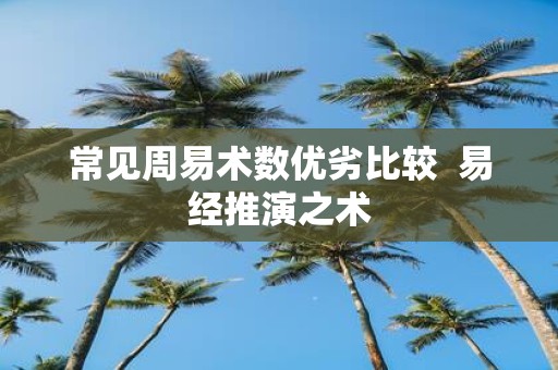 常见周易术数优劣比较 易经推演之术