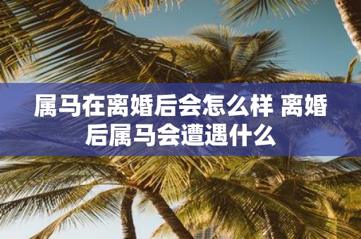 属马在离婚后会怎么样 离婚后属马会遭遇什么