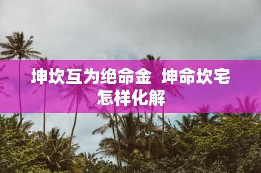 坤坎互为绝命金 坤命坎宅怎样化解