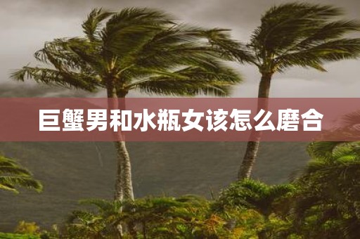 巨蟹男和水瓶女该怎么磨合