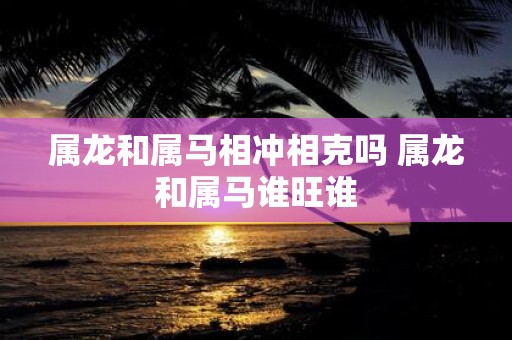 属龙和属马相冲相克吗 属龙和属马谁旺谁