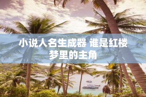 小说人名生成器 谁是红楼梦里的主角