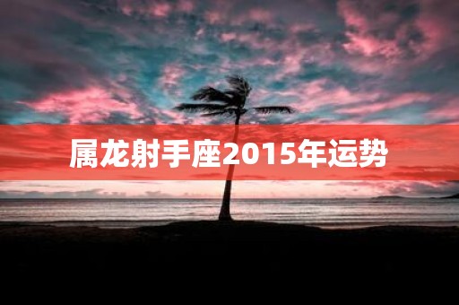属龙射手座2015年运势