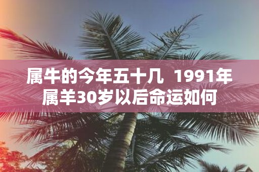 属牛的今年五十几 1991年属羊30岁以后命运如何