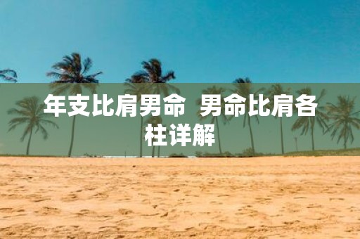 年支比肩男命 男命比肩各柱详解