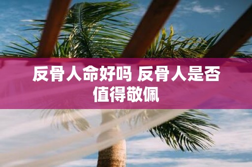 反骨人命好吗 反骨人是否值得敬佩