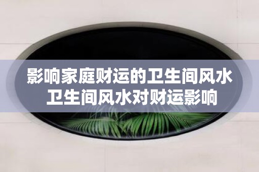 影响家庭财运的卫生间风水 卫生间风水对财运影响