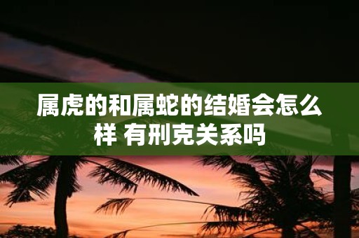 属虎的和属蛇的结婚会怎么样 有刑克关系吗