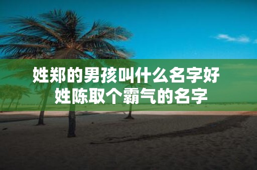 姓郑的男孩叫什么名字好 姓陈取个霸气的名字