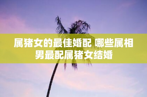 属猪女的最佳婚配 哪些属相男最配属猪女结婚