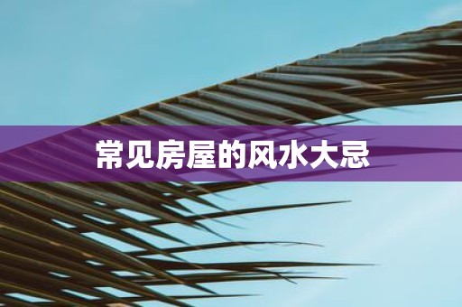 常见房屋的风水大忌
