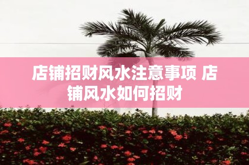 店铺招财风水注意事项 店铺风水如何招财