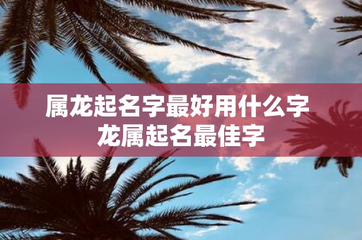 属龙起名字最好用什么字 龙属起名最佳字