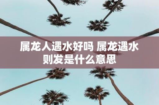 属龙人遇水好吗 属龙遇水则发是什么意思
