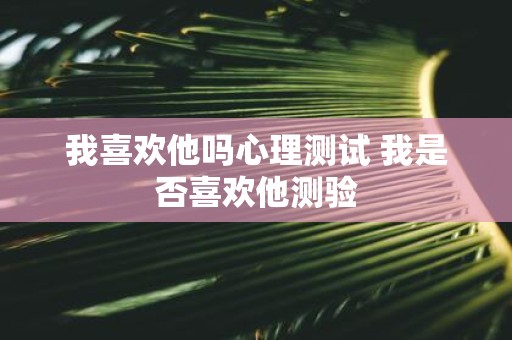 我喜欢他吗心理测试 我是否喜欢他测验
