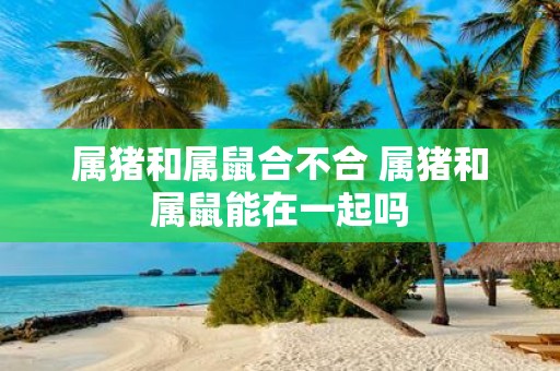 属猪和属鼠合不合 属猪和属鼠能在一起吗
