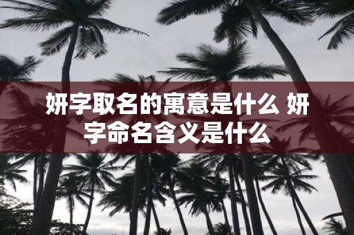 妍字取名的寓意是什么 妍字命名含义是什么
